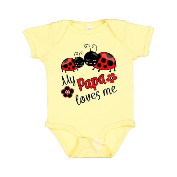 Inktastic My Papa Loves Me with Cute Ladybugs Boys or Girls Baby Bodysuit