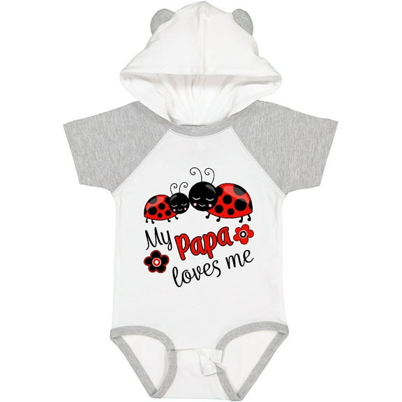 Inktastic My Papa Loves Me with Cute Ladybugs Boys or Girls Baby Bodysuit