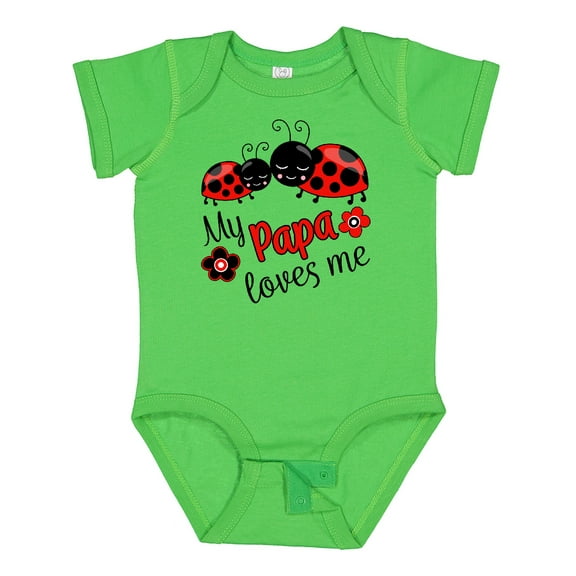 Inktastic My Papa Loves Me with Cute Ladybugs Boys or Girls Baby Bodysuit