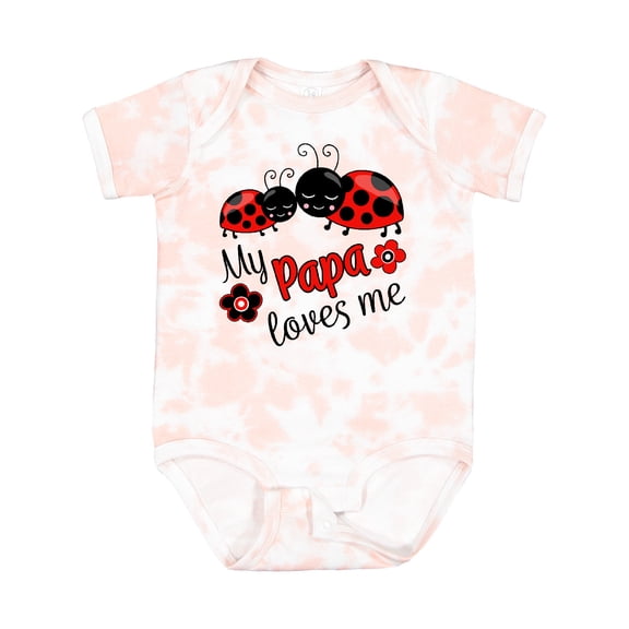 Inktastic My Papa Loves Me with Cute Ladybugs Boys or Girls Baby Bodysuit