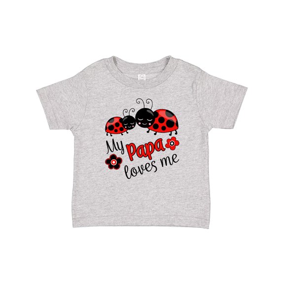 Inktastic My Papa Loves Me with Cute Ladybugs Boys or Girls Baby T-Shirt