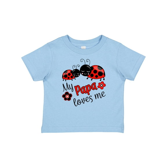 Inktastic My Papa Loves Me with Cute Ladybugs Boys or Girls Baby T-Shirt