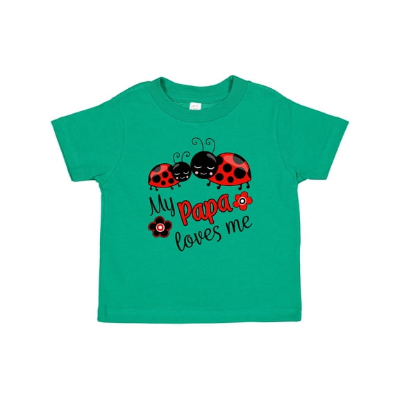 Inktastic My Papa Loves Me with Cute Ladybugs Boys or Girls Baby T-Shirt