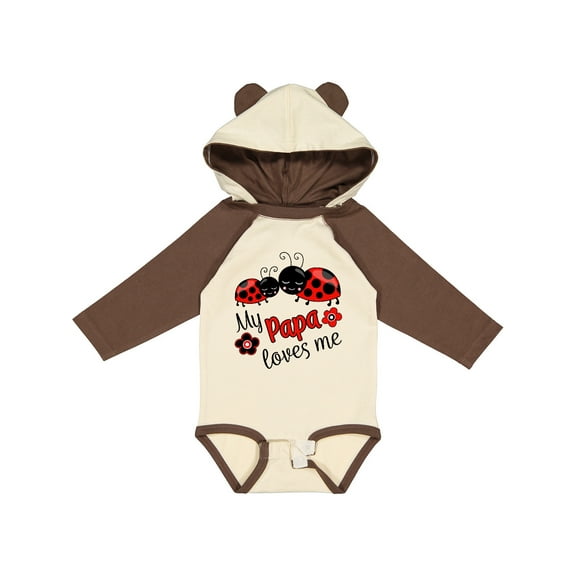 Inktastic My Papa Loves Me with Cute Ladybugs Boys or Girls Long Sleeve Baby Bodysuit