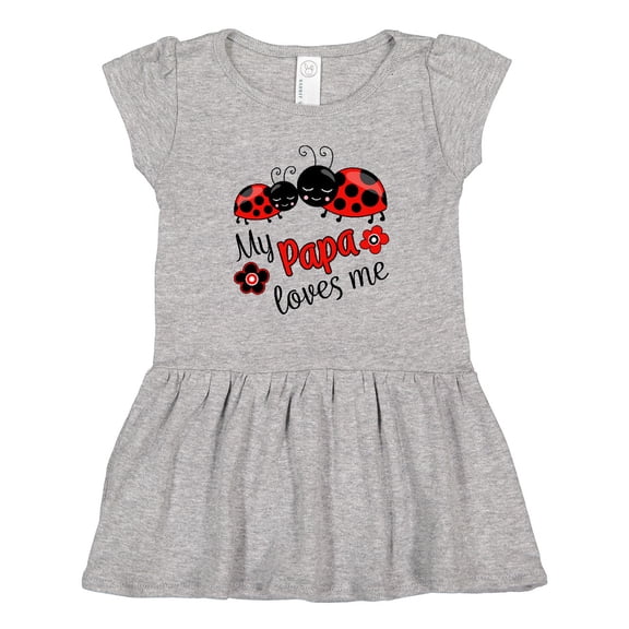 Inktastic My Papa Loves Me with Cute Ladybugs Girls Toddler Dress