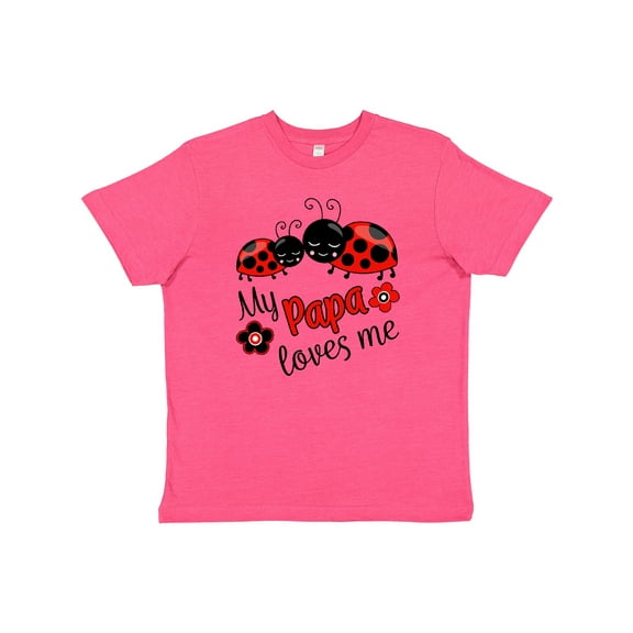 Inktastic My Papa Loves Me with Cute Ladybugs Youth T-Shirt