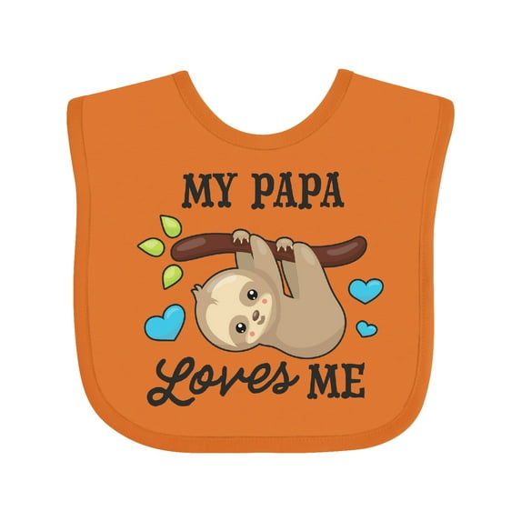 Inktastic My Papa Loves Me with Sloth and Hearts Boys or Girls Baby Bib