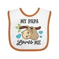 thumbnail image 1 of Inktastic My Papa Loves Me with Sloth and Hearts Boys or Girls Baby Bib, 1 of 4
