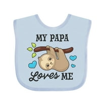 Inktastic My Papa Loves Me with Sloth and Hearts Boys or Girls Baby Bib