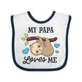thumbnail image 1 of Inktastic My Papa Loves Me with Sloth and Hearts Boys or Girls Baby Bib, 1 of 4