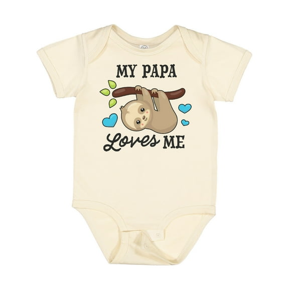 Inktastic My Papa Loves Me with Sloth and Hearts Boys or Girls Baby Bodysuit
