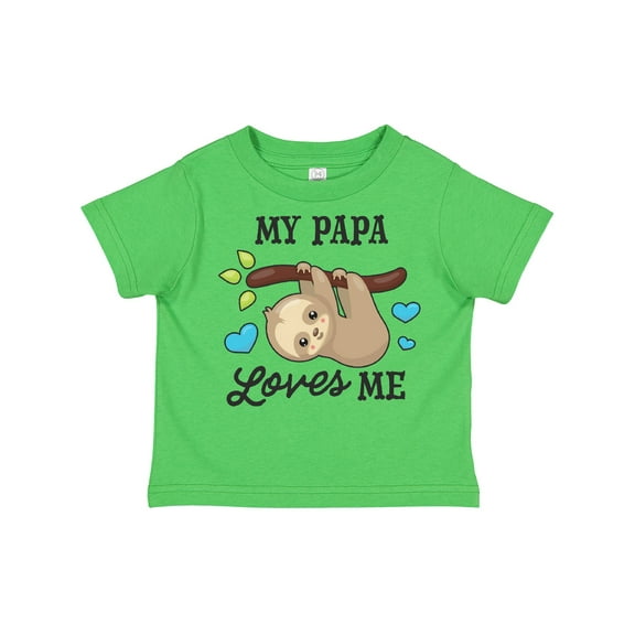Inktastic My Papa Loves Me with Sloth and Hearts Boys or Girls Toddler T-Shirt