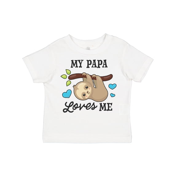 Inktastic My Papa Loves Me with Sloth and Hearts Boys or Girls Toddler T-Shirt