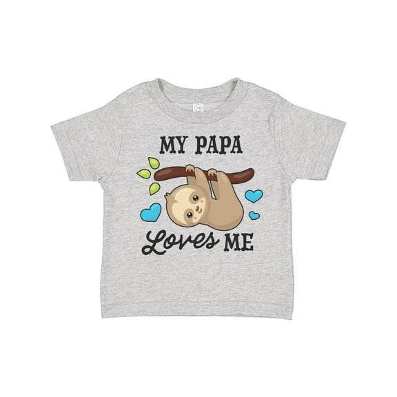 Inktastic My Papa Loves Me with Sloth and Hearts Boys or Girls Toddler T-Shirt