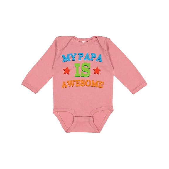 Inktastic My Papa is Awesome Boys or Girls Long Sleeve Baby Bodysuit