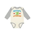 thumbnail image 1 of Inktastic My Papa is Awesome Boys or Girls Long Sleeve Baby Bodysuit, 1 of 5