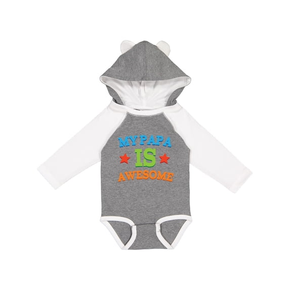 Inktastic My Papa is Awesome Boys or Girls Long Sleeve Baby Bodysuit