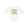 thumbnail image 1 of Inktastic My Papa is Awesome Boys or Girls Long Sleeve Baby Bodysuit, 1 of 5