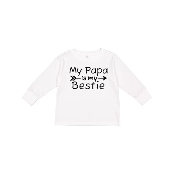 Inktastic My Papa is My Bestie Boys or Girls Long Sleeve Toddler T-Shirt