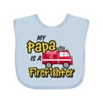 thumbnail image 1 of Inktastic My Papa is a Firefighter with Fire Truck Boys or Girls Baby Bib, 1 of 4