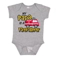 thumbnail image 1 of Inktastic My Papa is a Firefighter with Fire Truck Boys or Girls Baby Bodysuit, 1 of 5