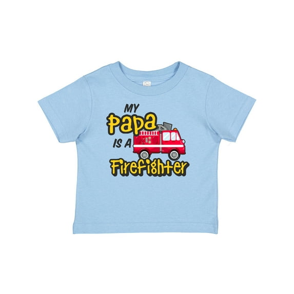 Inktastic My Papa is a Firefighter with Fire Truck Boys or Girls Baby T-Shirt