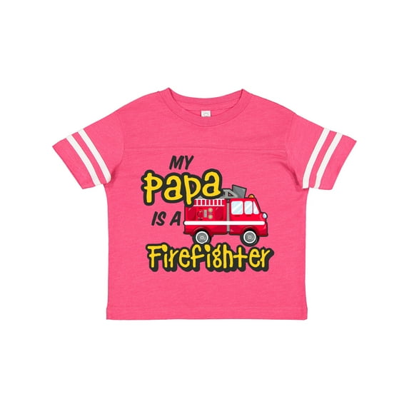 Inktastic My Papa is a Firefighter with Fire Truck Boys or Girls Toddler T-Shirt