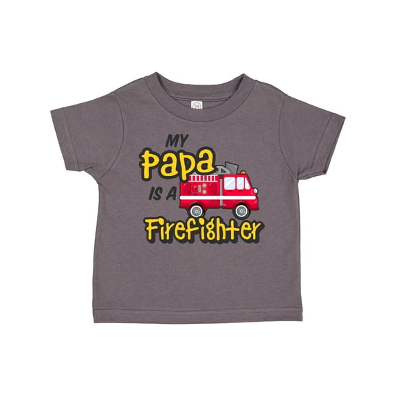 Inktastic My Papa is a Firefighter with Fire Truck Boys or Girls Toddler T-Shirt