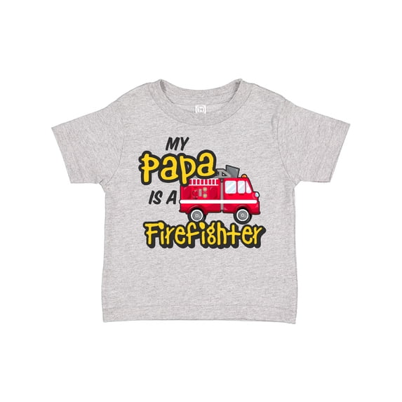 Inktastic My Papa is a Firefighter with Fire Truck Boys or Girls Toddler T-Shirt