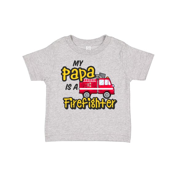 Inktastic My Papa is a Firefighter with Fire Truck Boys or Girls Toddler T-Shirt