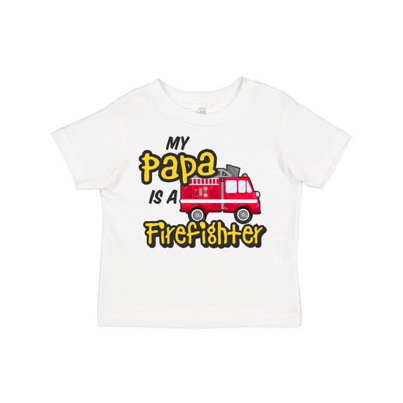Inktastic My Papa is a Firefighter with Fire Truck Boys or Girls Toddler T-Shirt
