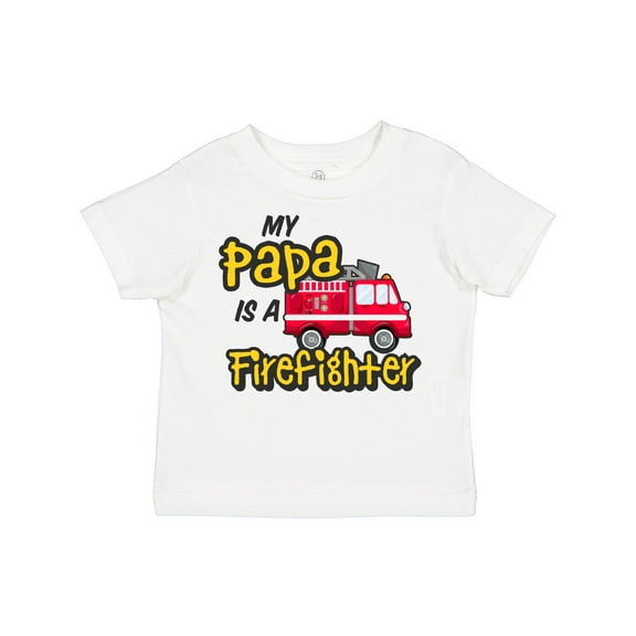 Inktastic My Papa is a Firefighter with Fire Truck Boys or Girls Toddler T-Shirt