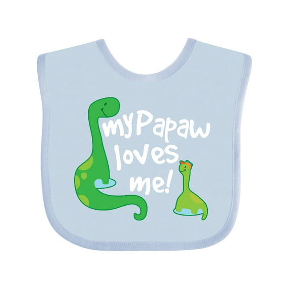 Inktastic My Papaw Grandpa Loves Me Dinosaur Boys Baby Bib