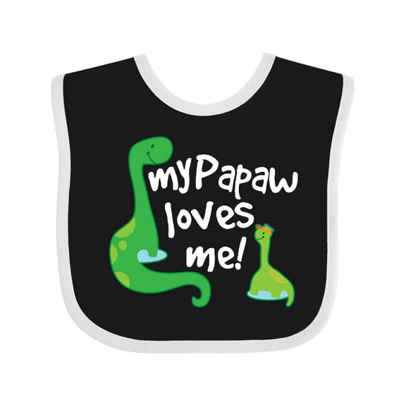 Inktastic My Papaw Grandpa Loves Me Dinosaur Boys Baby Bib