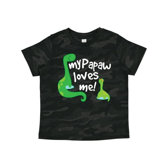 Inktastic My Papaw Grandpa Loves Me Dinosaur Boys Toddler T-Shirt