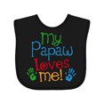 thumbnail image 1 of Inktastic My Papaw Loves Me Boys or Girls Baby Bib, 1 of 4