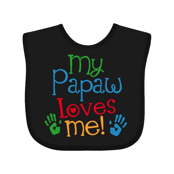 Inktastic My Papaw Loves Me Boys or Girls Baby Bib