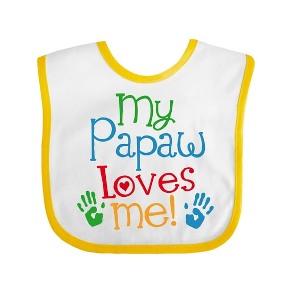 Inktastic My Papaw Loves Me Boys or Girls Baby Bib