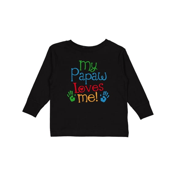 Inktastic My Papaw Loves Me Boys or Girls Long Sleeve Toddler T-Shirt
