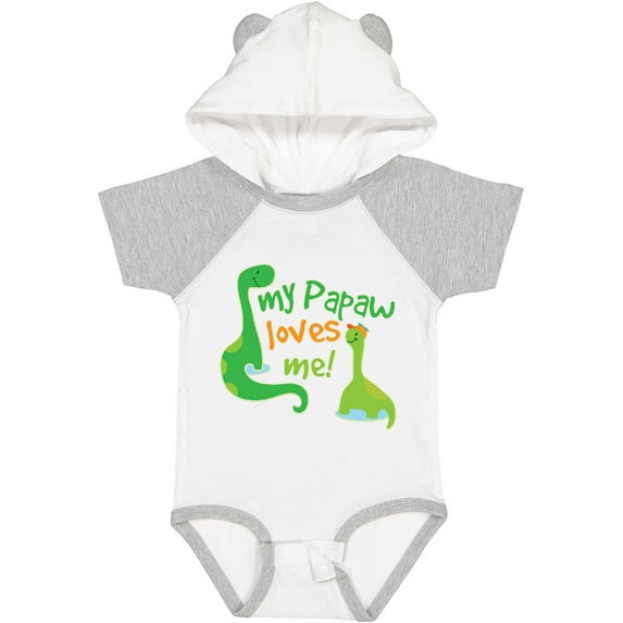 Inktastic My Papaw Loves Me Dinosaur Boys Baby Bodysuit