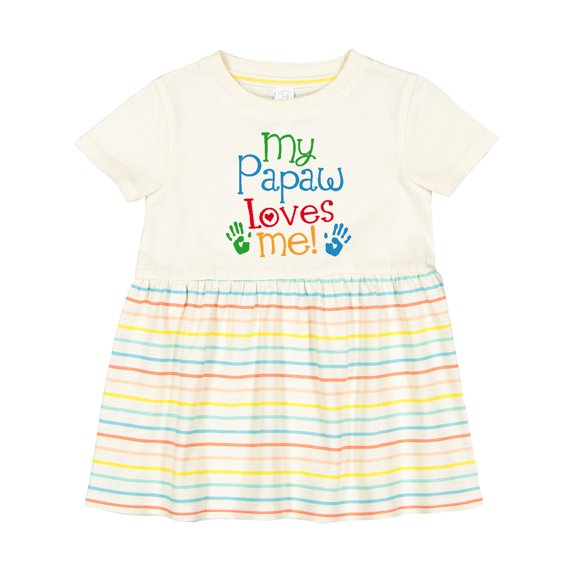 Inktastic My Papaw Loves Me Girls Baby Dress