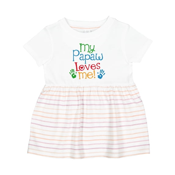 Inktastic My Papaw Loves Me Girls Baby Dress