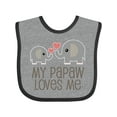 thumbnail image 1 of Inktastic My Papaw Loves Me Grandchild Boys or Girls Baby Bib, 1 of 4
