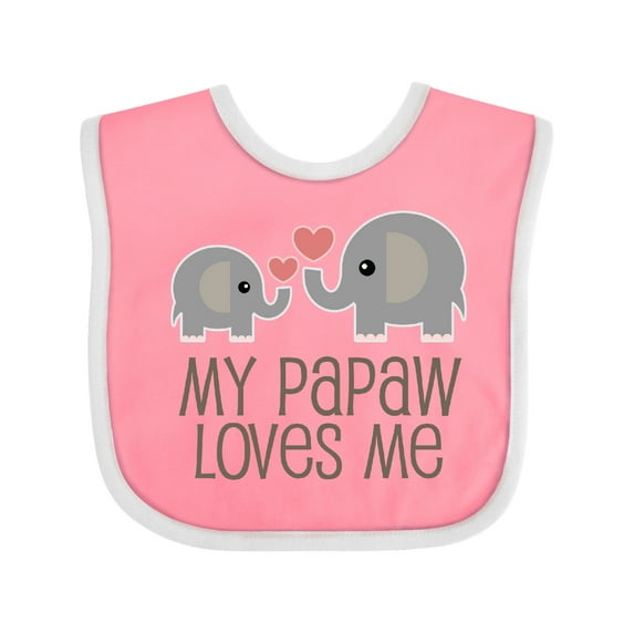 Inktastic My Papaw Loves Me Grandchild Boys or Girls Baby Bib