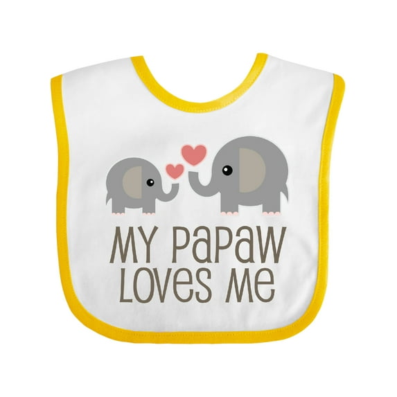 Inktastic My Papaw Loves Me Grandchild Boys or Girls Baby Bib