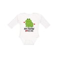 thumbnail image 1 of Inktastic My Papaw Loves Me Grandson Frog Boys Long Sleeve Baby Bodysuit, 1 of 5