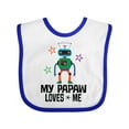 thumbnail image 1 of Inktastic My Papaw Loves Me Grandson Robot Boys Baby Bib, 1 of 4