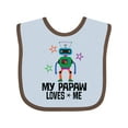 thumbnail image 1 of Inktastic My Papaw Loves Me Grandson Robot Boys Baby Bib, 1 of 4