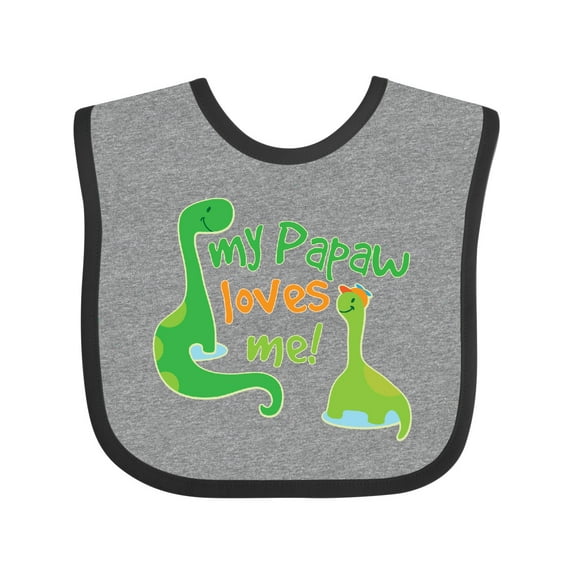 Inktastic My Papaw Loves Me dinosaur Boys Baby Bib