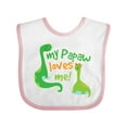 thumbnail image 1 of Inktastic My Papaw Loves Me dinosaur Boys Baby Bib, 1 of 4